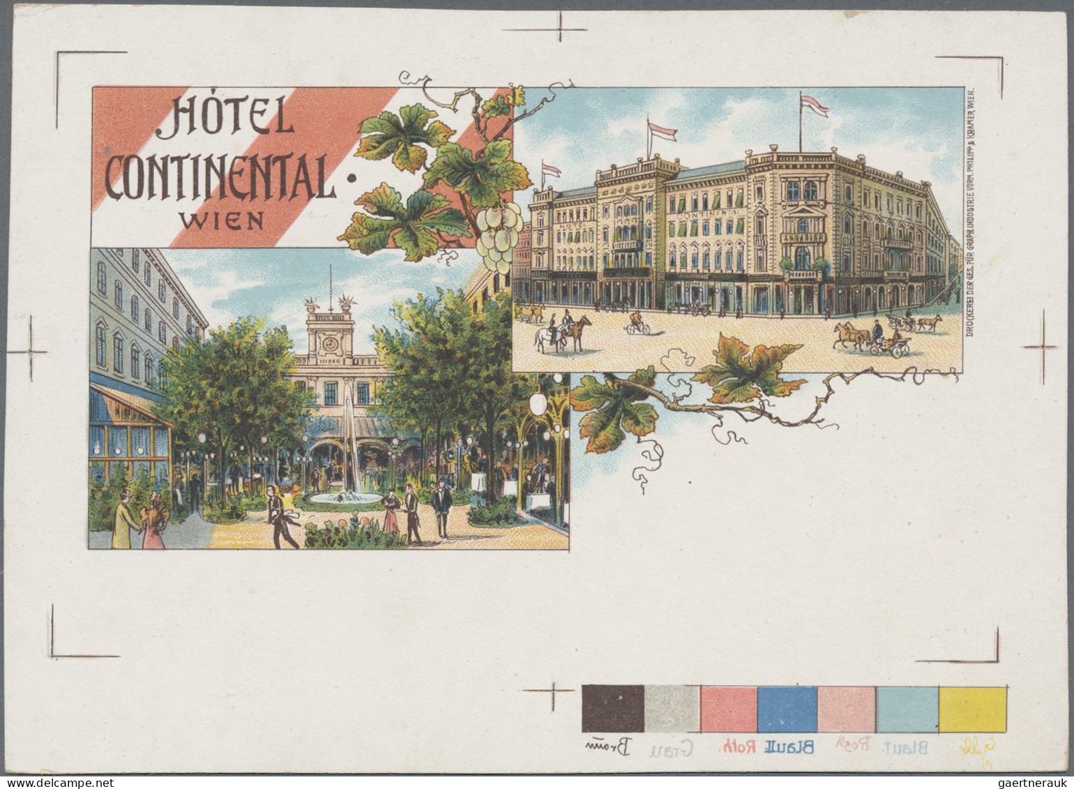 Ansichtskarten: Österreich: 1897/1900 (ca.), Farbprobedruck Für Lithokarte "HOTE - Andere & Zonder Classificatie