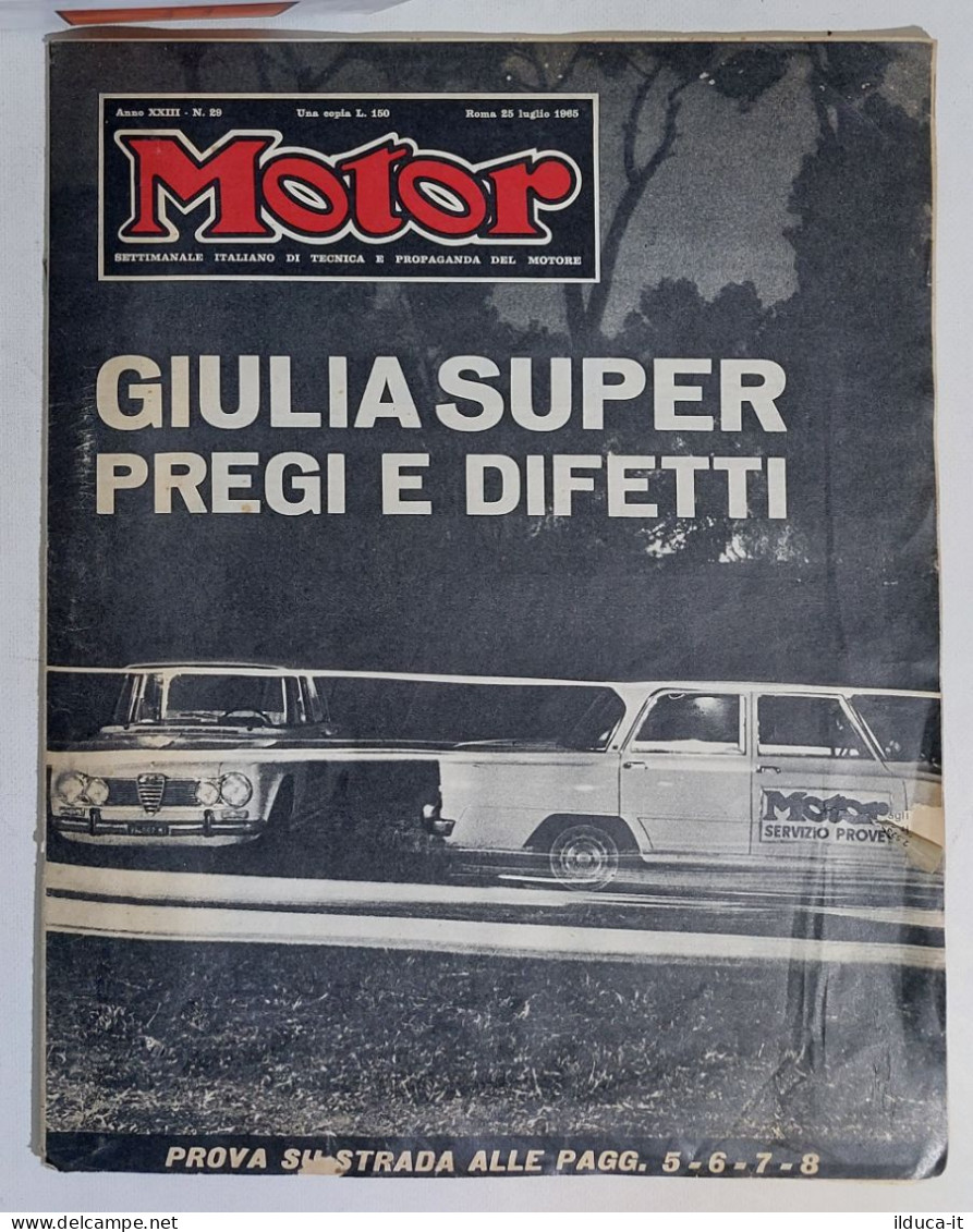 37731 MOTOR 1965 A. XXIII N. 29 - Alfa Giulia Super / Automodelli / Ford - Motores