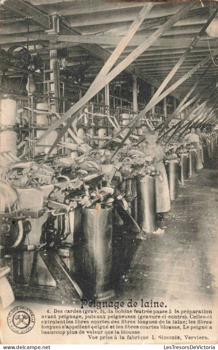 METIERS - Peignage De Laine - Carte Postale Ancienne - Industrie