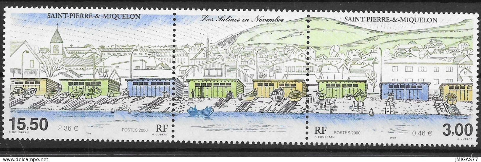 SPM St Pierre & Miquelon N° 724 & 725 Bande Horizontale Neuve ** MNH - Neufs