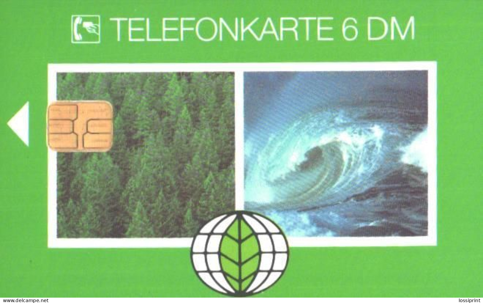 Germany:Used Phonecard, 6 DEM, Forest, Wave, Raccoon - Sri Lanka (Ceylon)