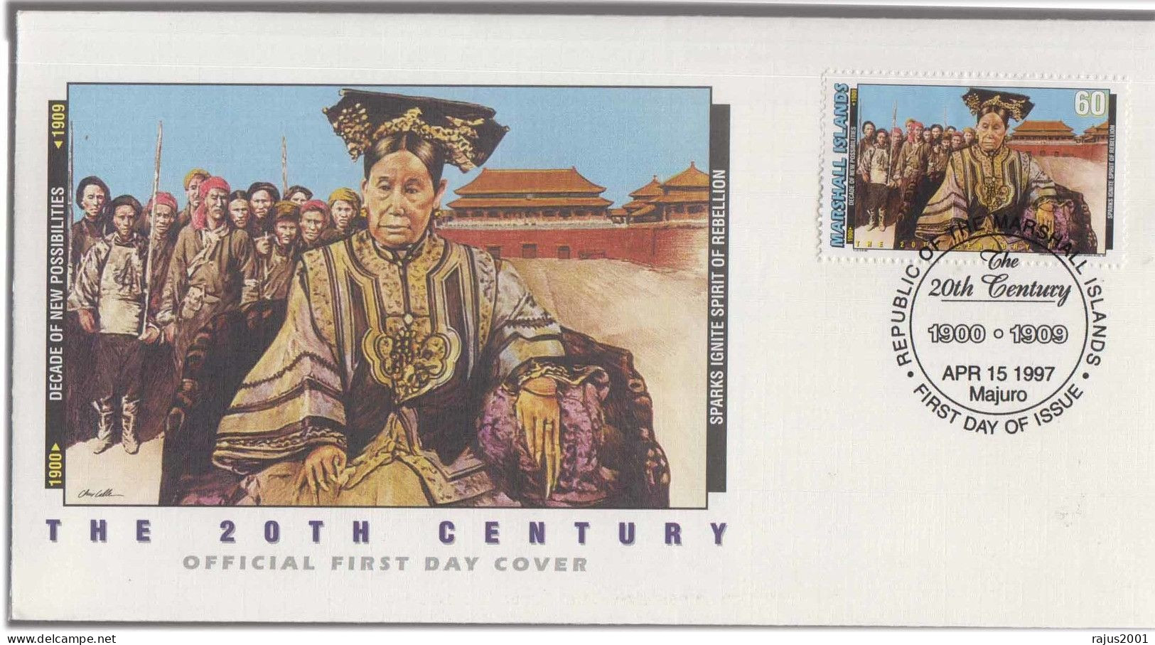 Chinese Empress Dowager Cixi, Sparks Ignite Spirit Of Rebellion, Boxer Soldier, History, Marshall Islands FDC - Autres & Non Classés