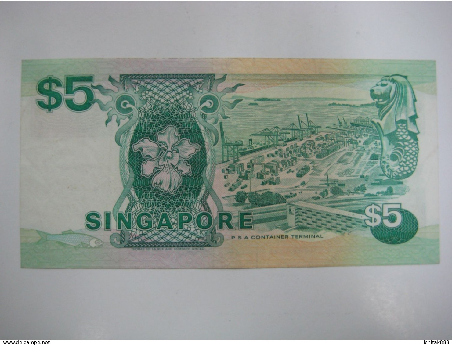 SINGAPORE $5  BANKNOTE (ND)  , VERY FINE , SHIP / BOAT SERIES - Singapore