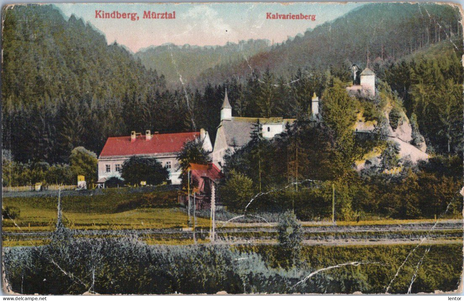 0108 / Kindberg, Austria, Mürztal, Kalvarienberg, 1919, Verlag Franz Knollmüller, Graz, No 9250 - Kindberg