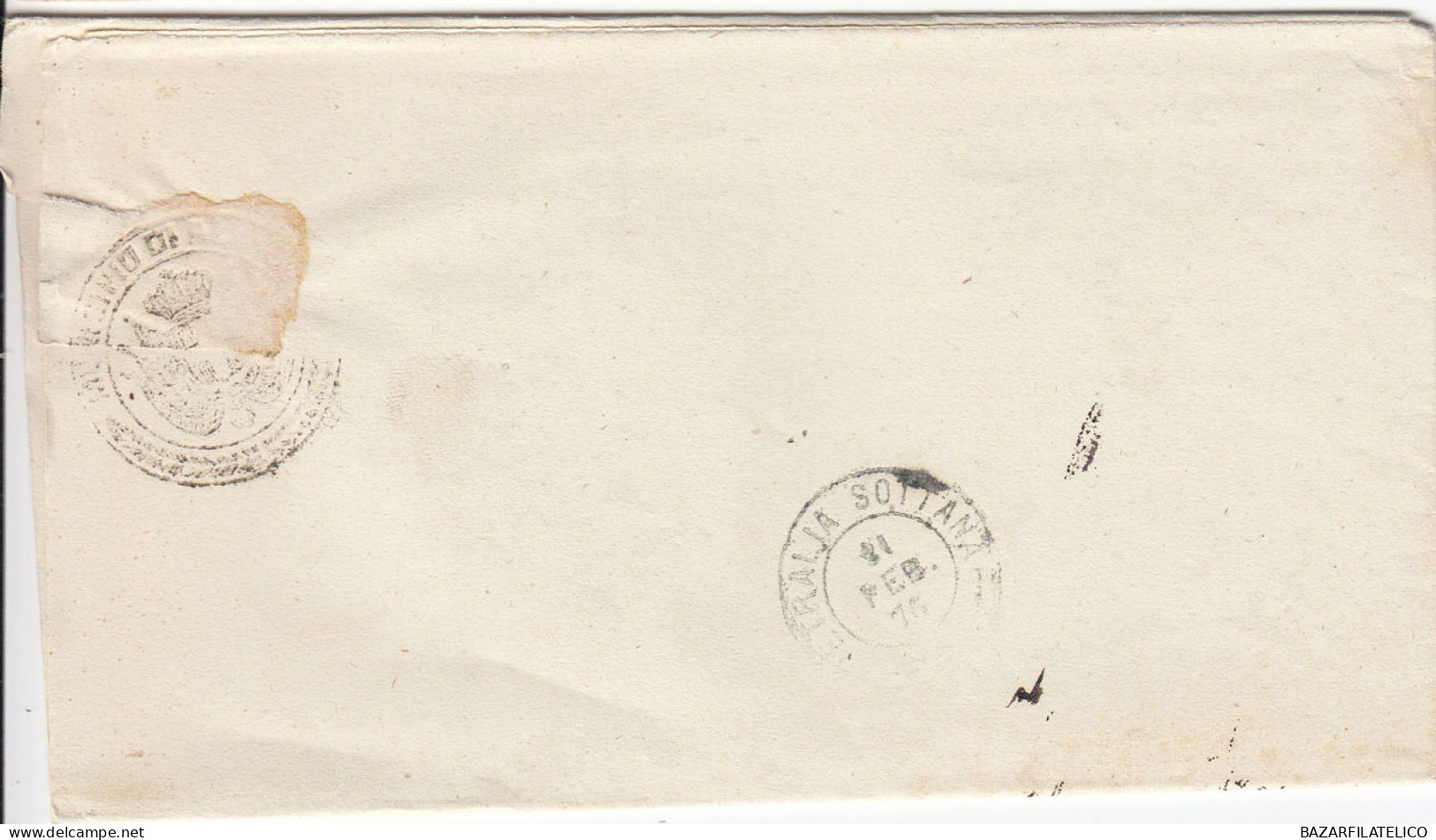 1863 10 C. SU BUSTA DOPPIO ANN. NUM. + D.C DA ALIMENA A PALERMO - Storia Postale