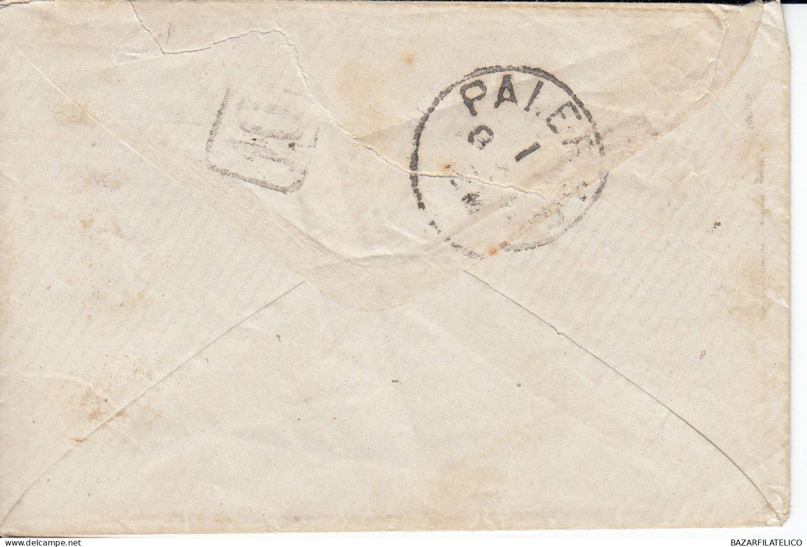 1879 20 C. SU BUSTA DOPPIO ANNULLO NUMERALE + D.C. DA CACCAMO A PALERMO - Storia Postale