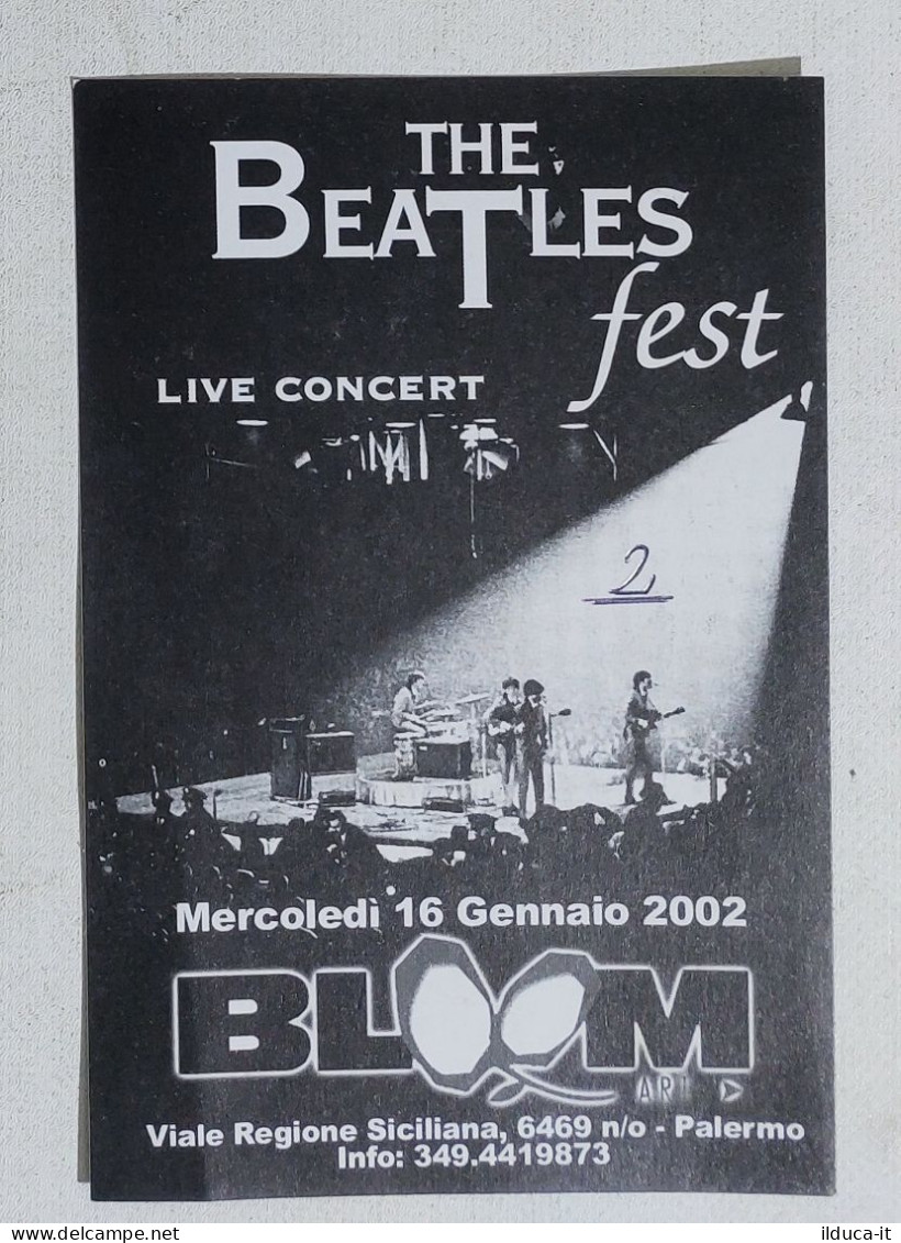 49203 121crt/ Flyer Cartoncino Pubblicitario - The Beatles Fest - Palermo 2002 - Konzertkarten