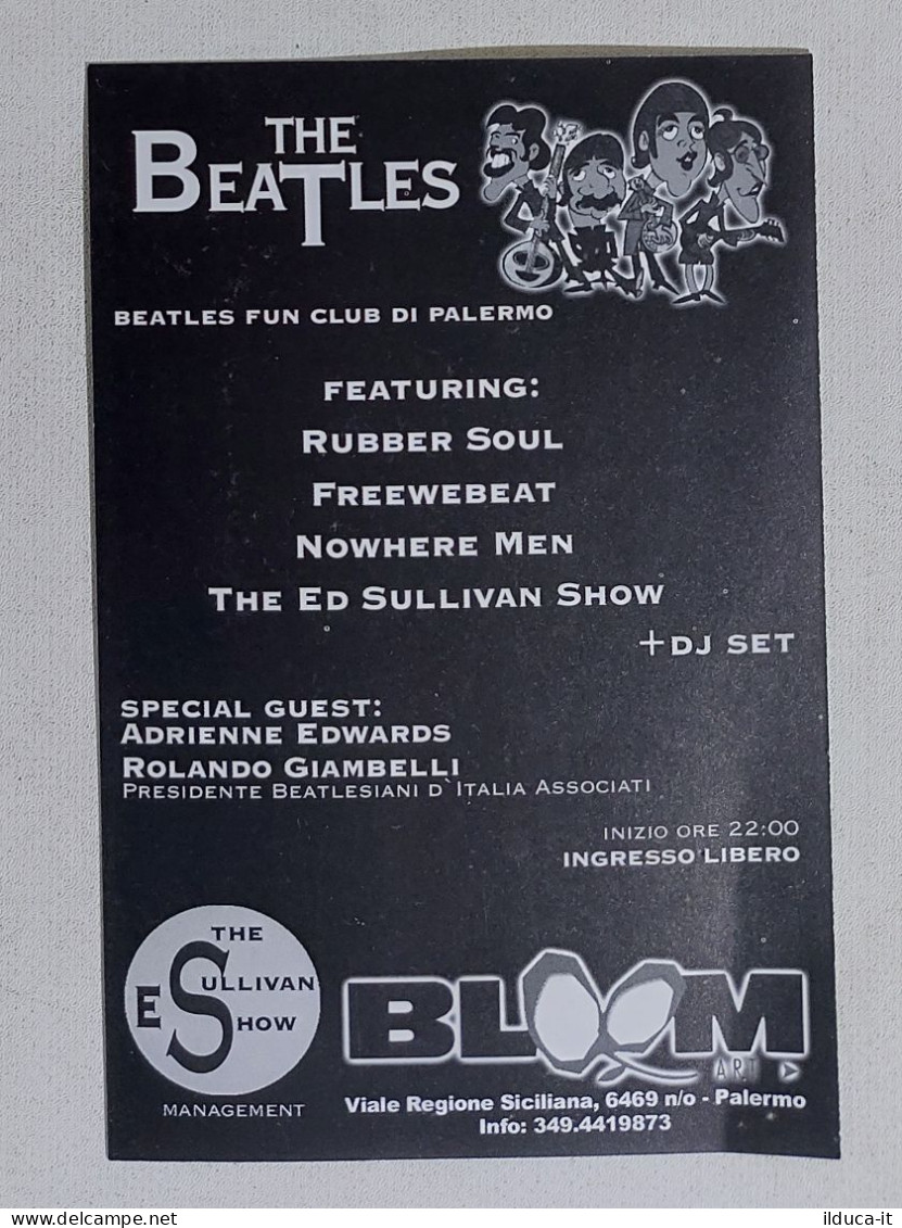 49203 121crt/ Flyer Cartoncino Pubblicitario - The Beatles Fest - Palermo 2002 - Konzertkarten