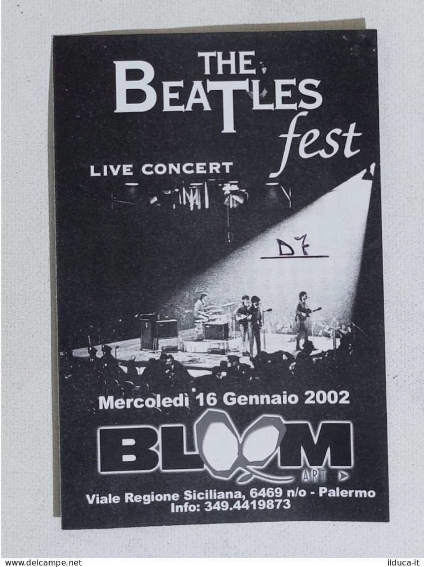 49204 122crt/ Flyer Cartoncino Pubblicitario - The Beatles Fest - Palermo 2002 - Concerttickets
