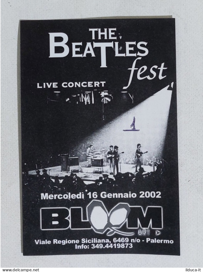 49205 123crt/ Flyer Cartoncino Pubblicitario - The Beatles Fest - Palermo 2002 - Tickets De Concerts