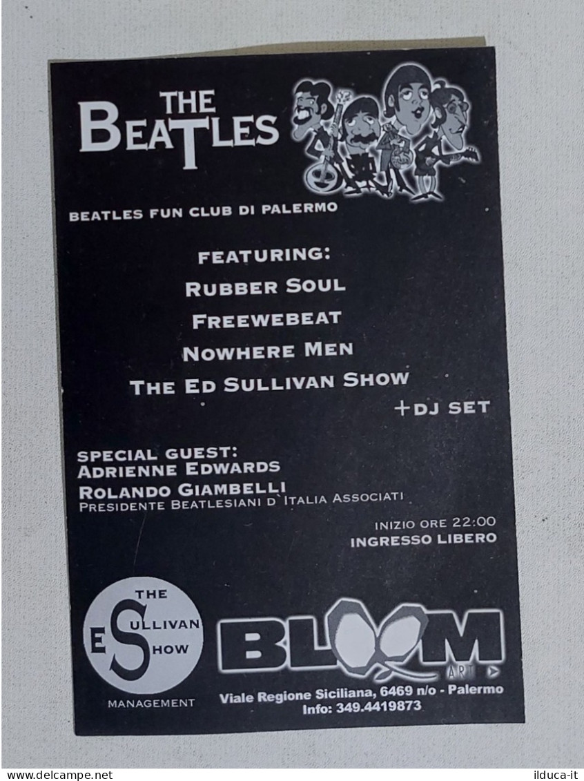 49205 123crt/ Flyer Cartoncino Pubblicitario - The Beatles Fest - Palermo 2002 - Tickets De Concerts