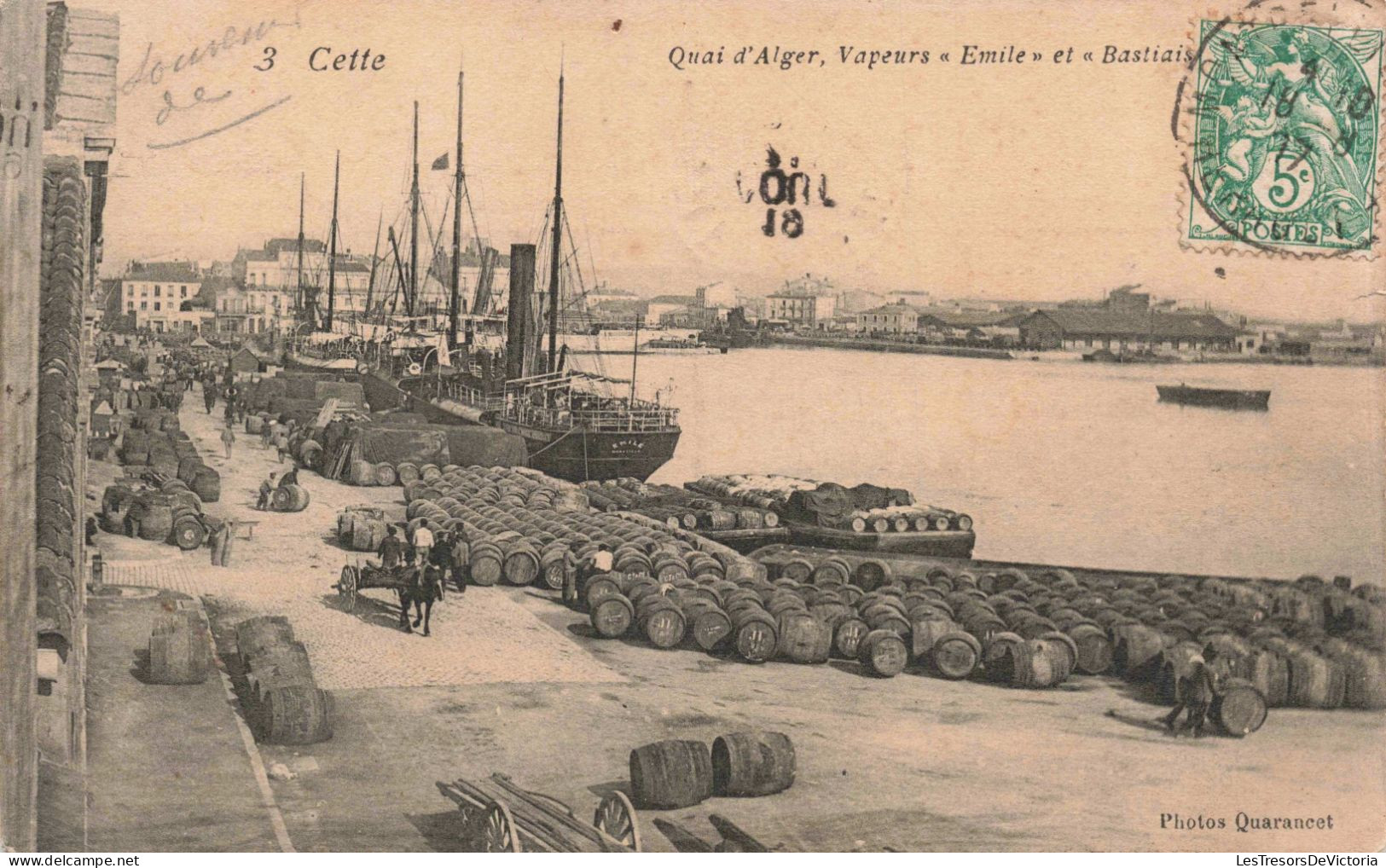 ALGERIE - Quai D'Alger, Vapeurs Emile Et Bastiais - Carte Postale Ancienne - Alger