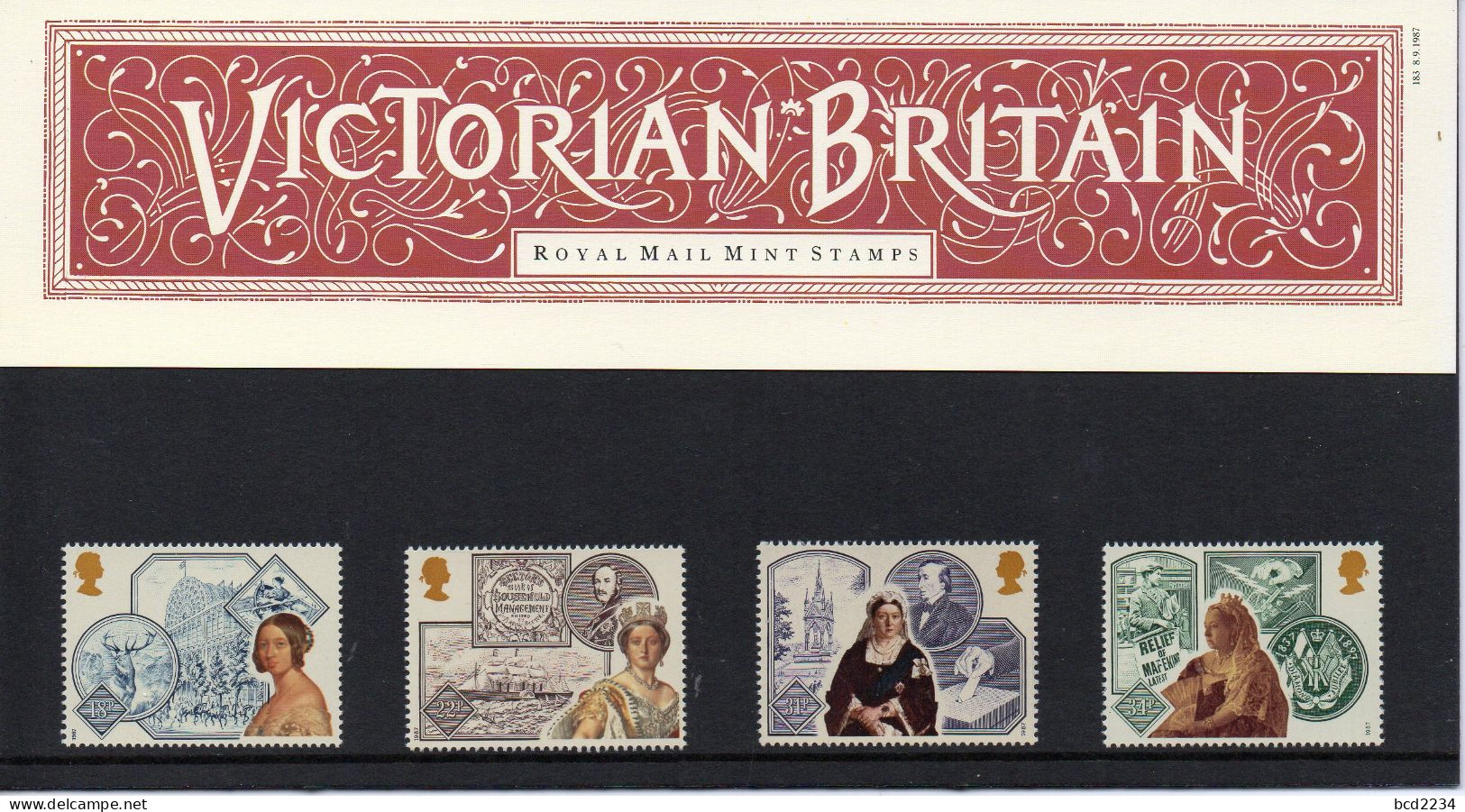 GB GREAT BRITAIN 1987 VICTORIAN BRITAIN PRESENTATION PACK No 183 +ALL INSERTS QUEEN VICTORIA MORSE CRYSTAL PALACE ALBERT - Presentation Packs