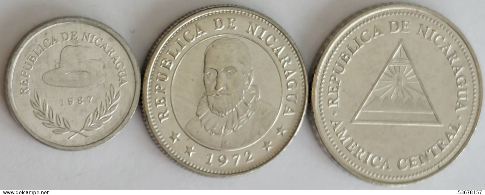 Nicaragua - Set (3 Coins) 5,10,50 Centavos 1972-97, KM# 55,17.2a,88 (#2690) - Nicaragua