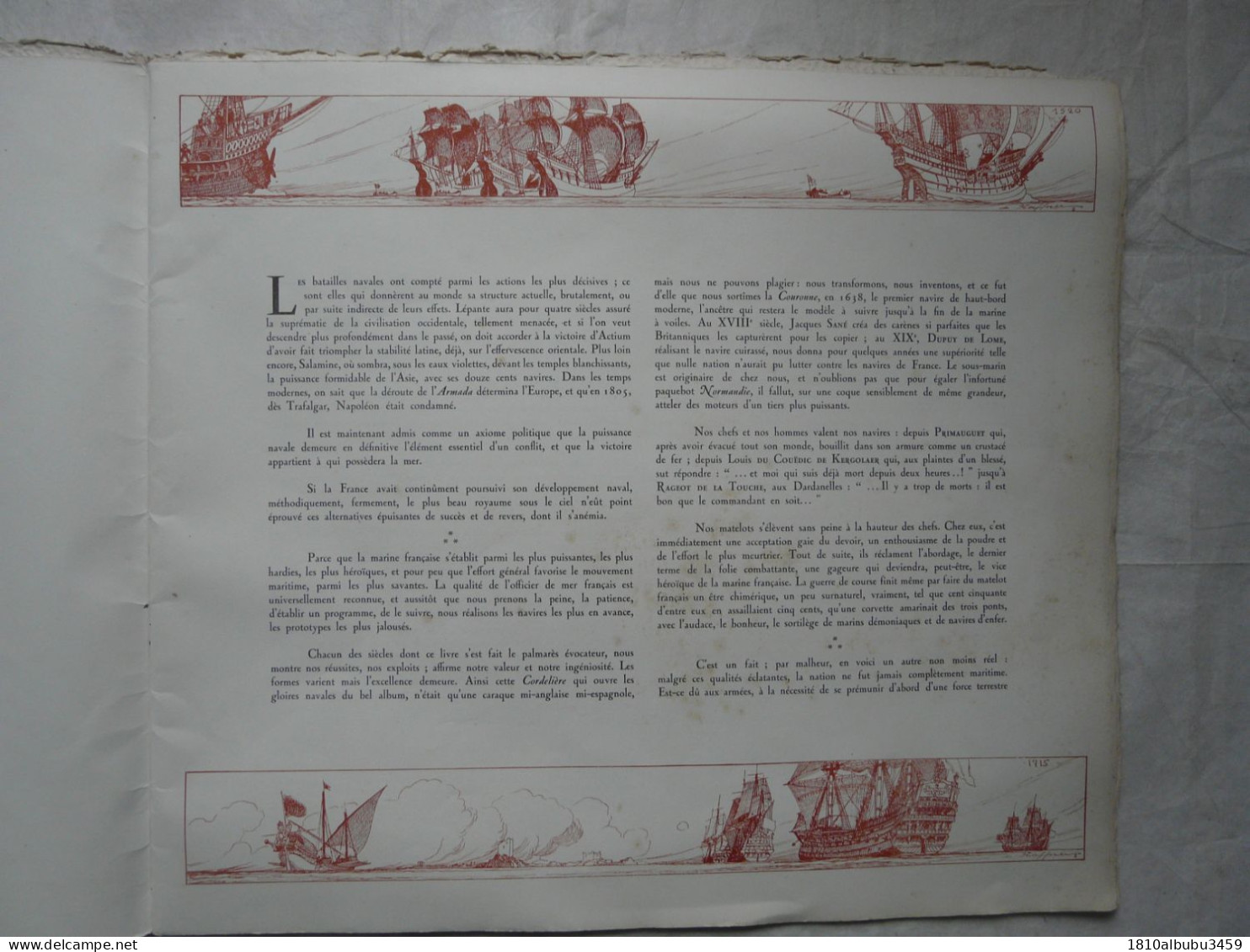 A LA GLOIRE DE NOTRE PAVILLON (Incomplet) - EXEMPLAIRE NUMEROTE Sur Papier De RIVES : BATAILLES NAVALES - MIRAMBEAU 1943 - Barche