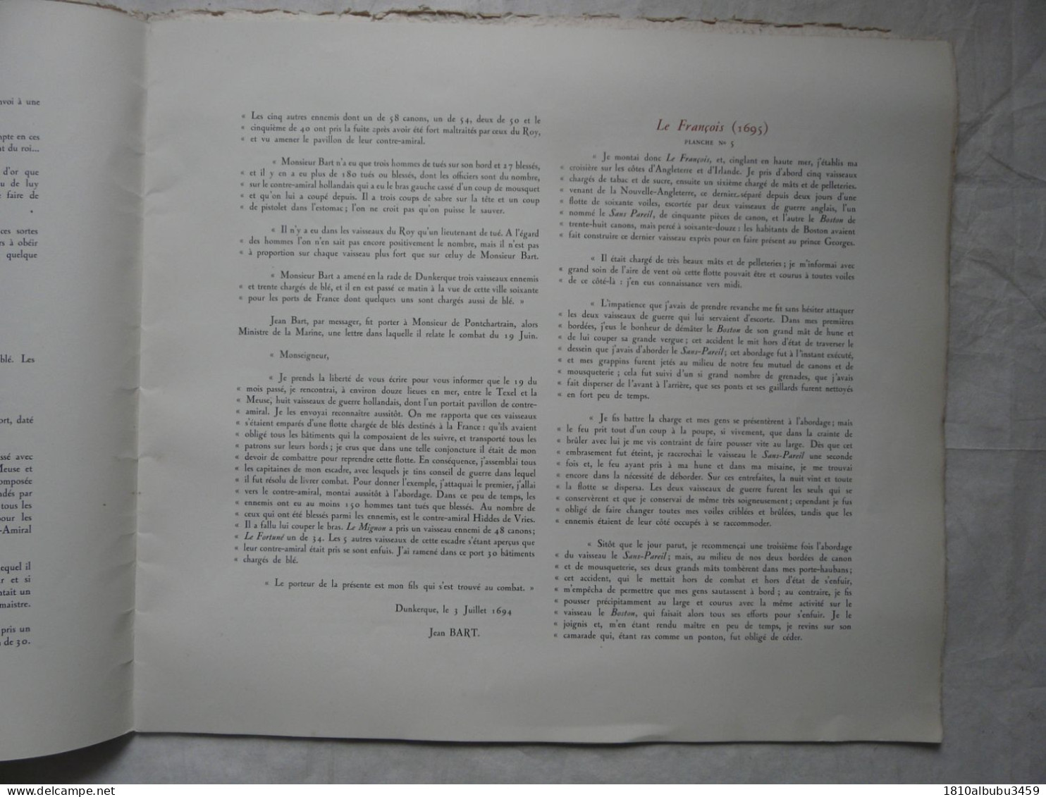 A LA GLOIRE DE NOTRE PAVILLON (Incomplet) - EXEMPLAIRE NUMEROTE Sur Papier De RIVES : BATAILLES NAVALES - MIRAMBEAU 1943 - Boats