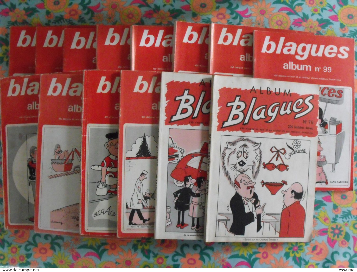 Lot De 14 Albums Blagues De 450 Dessins (70 N°) 1973-81. Humour Tienno Lassalvy Bernie René Caillé Uber Piem Van Dam - Humor