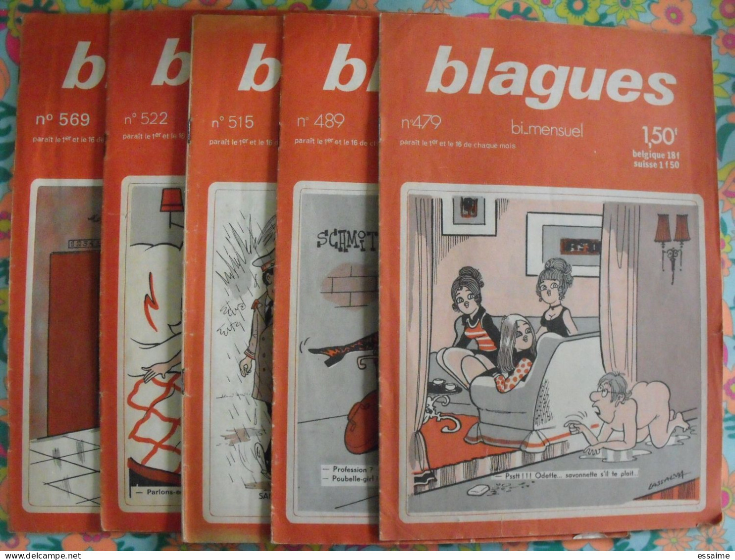 Lot De 5 Numéros De Blagues De 1974-78. Humour Tienno Lassalvy Bernie René Caillé Uber Piem Van Dam - Humour