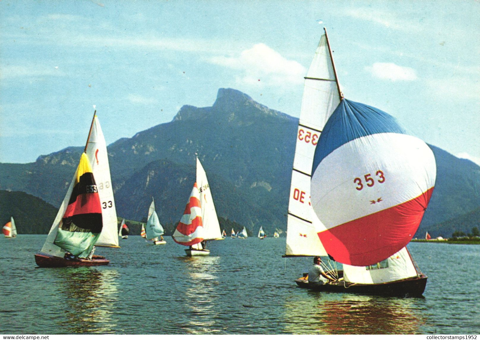 AUSTRIA, HIGHER AUSTRIA, MONDSEE, SCHAFBERG, MOUNTAIN ,SEE, BOATS - Mondsee