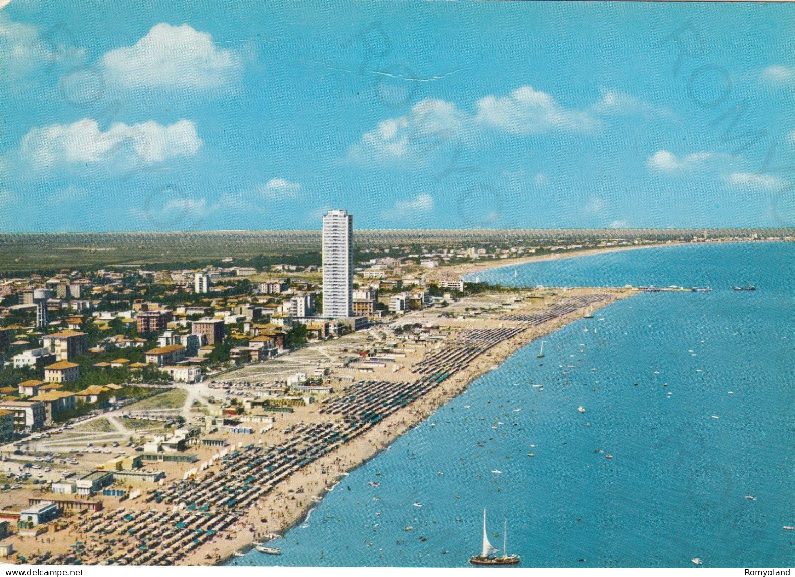 CARTOLINA  CESENATICO,EMILIA ROMAGNA-VEDUTA PANORAMICA-MARE,SOLE,ESTATE,SPIAGGIA,VACANZA,BELLA ITALIA,VIAGGIATA 1966 - Cesena