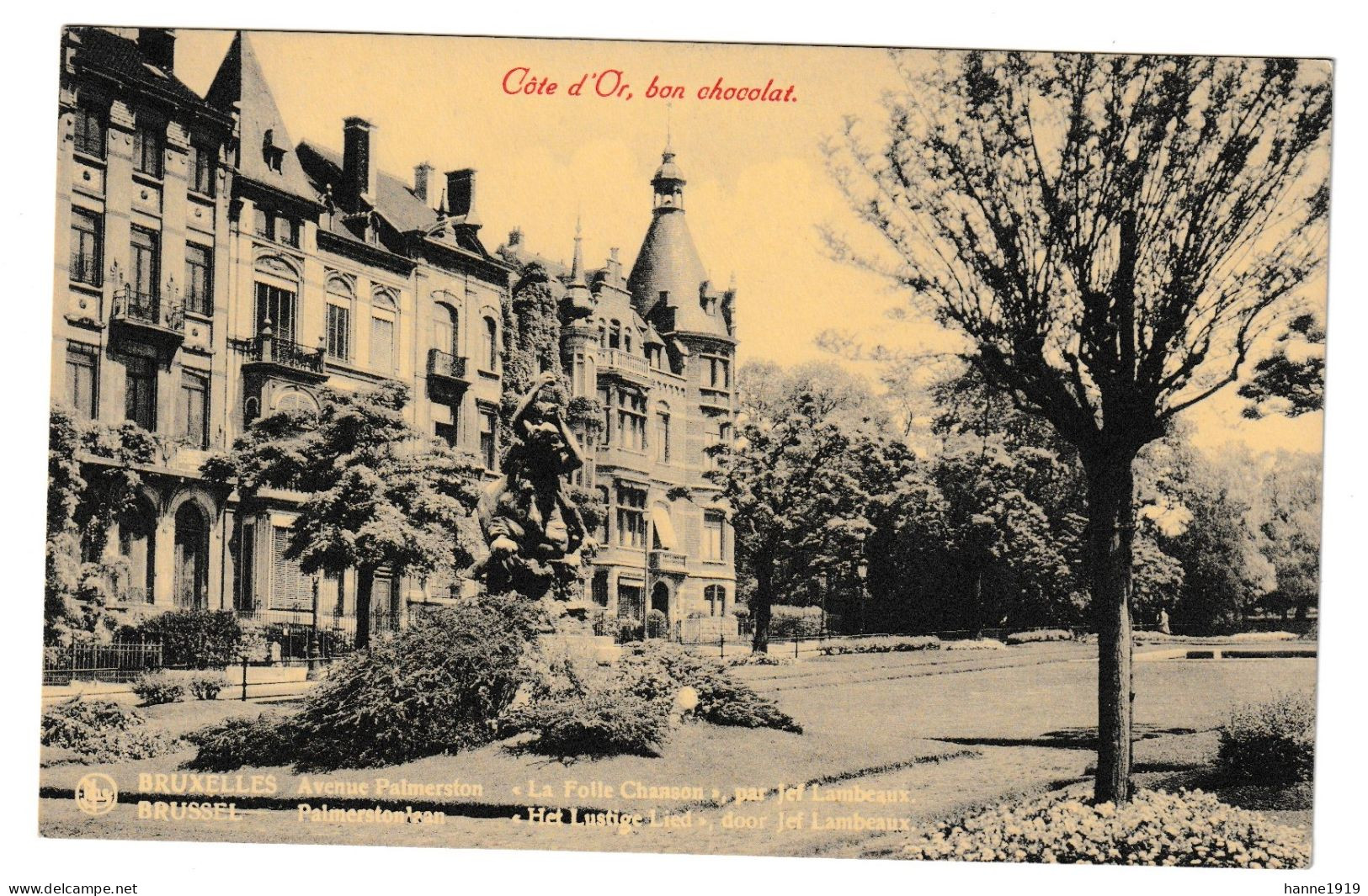 Bruxelles Avenue Palmerston La Folle Chanson Par Jef Lambeaux Brussel Htje - Avenues, Boulevards