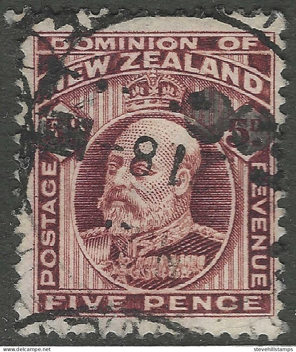 New Zealand. 1909-16 KGV. 5d Used. P 14X14½ SG 391 - Used Stamps