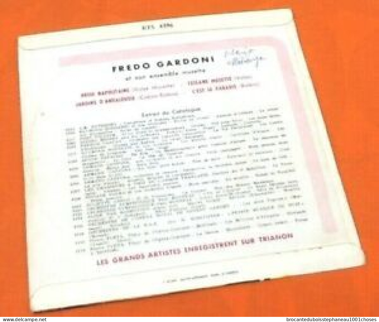 Vinyle 45 Tours Fredo Gardoni Et Son Ensemble Musette  Brise Napolitaine (1961) - Country Et Folk