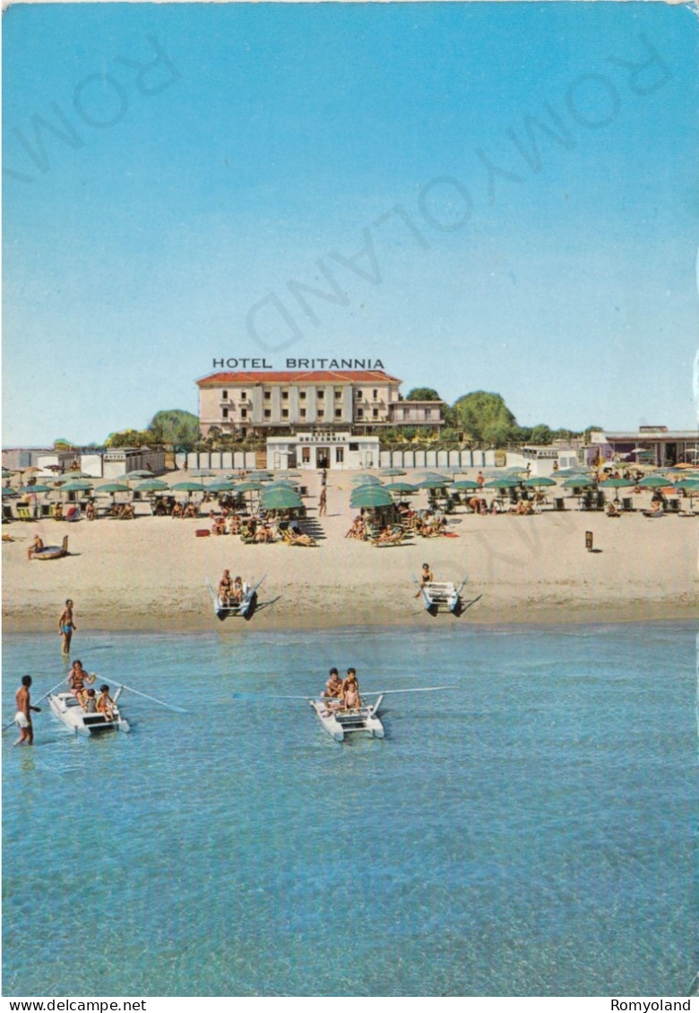 CARTOLINA  CESENATICO,EMILIA ROMAGNA-HOTEL BRITANNIA-MARE,SOLE,SPIAGGIA,LUNGOMARE,VACANZA,BELLA ITALIA,VIAGGIATA 1973 - Cesena