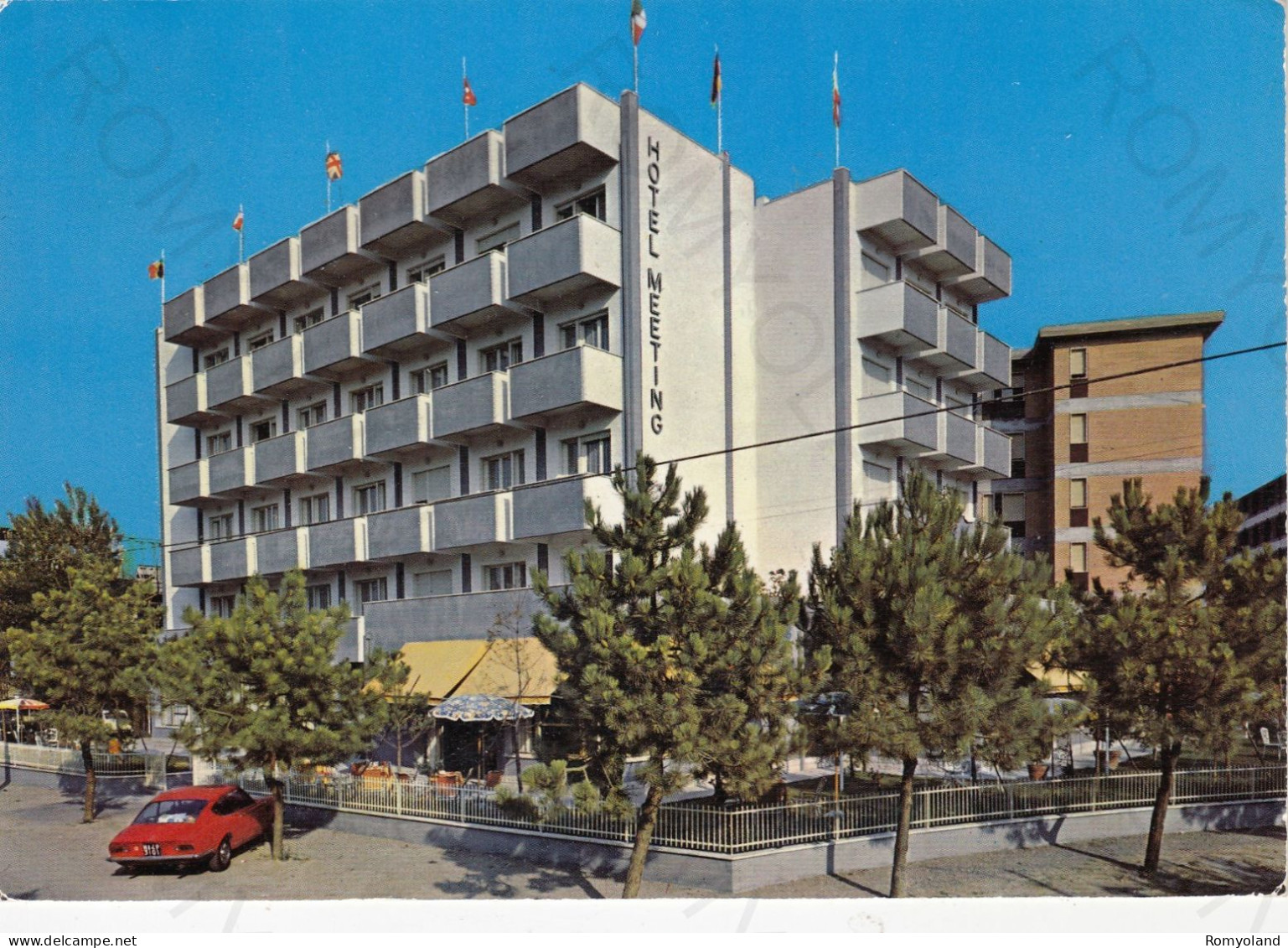 CARTOLINA  ZADINA PINETA-CESENATICO,EMILIA ROMAGNA-HOTEL MEETING-SPIAGGIA,LUNGOMARE,VACANZA,BELLA ITALIA,VIAGGIATA 1972 - Cesena