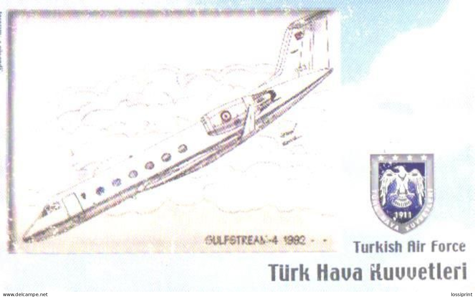 Turkey:Used Phonecard, Türk Telekom, 50 Units, Turkish Air Force, Airplane Gulfstream 4, 2008 - Türkei