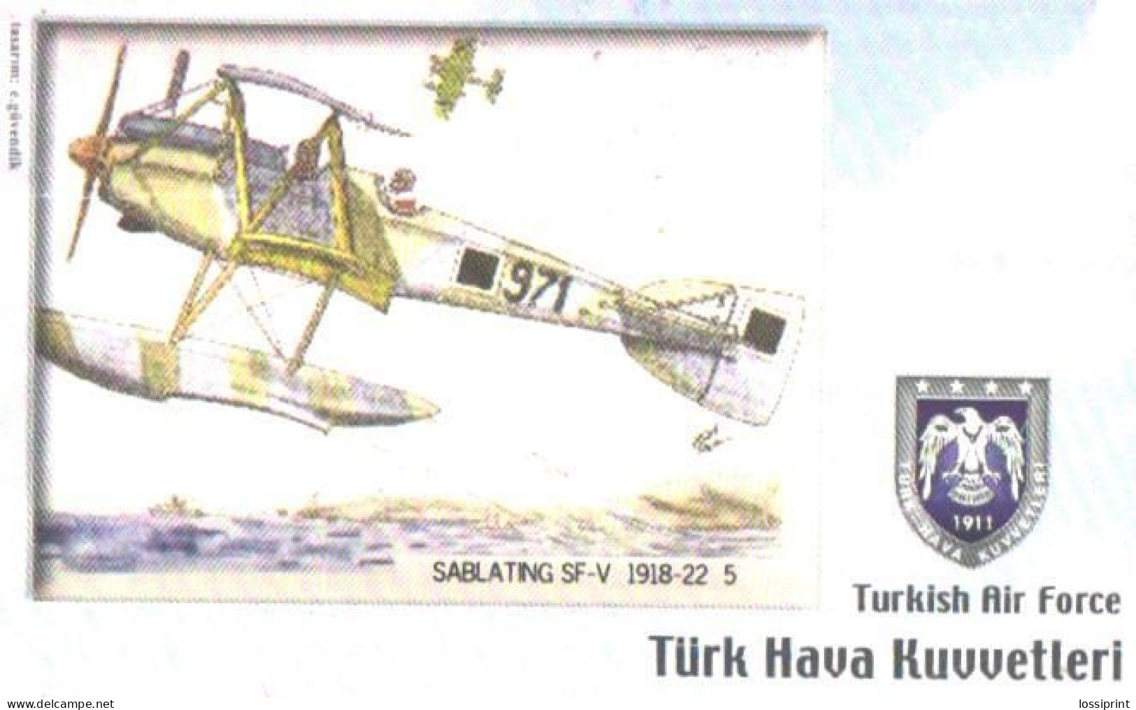 Turkey:Used Phonecard, Türk Telekom, 50 Units, Turkish Air Force, Airplane Sablating SF-V, 2008 - Turkey