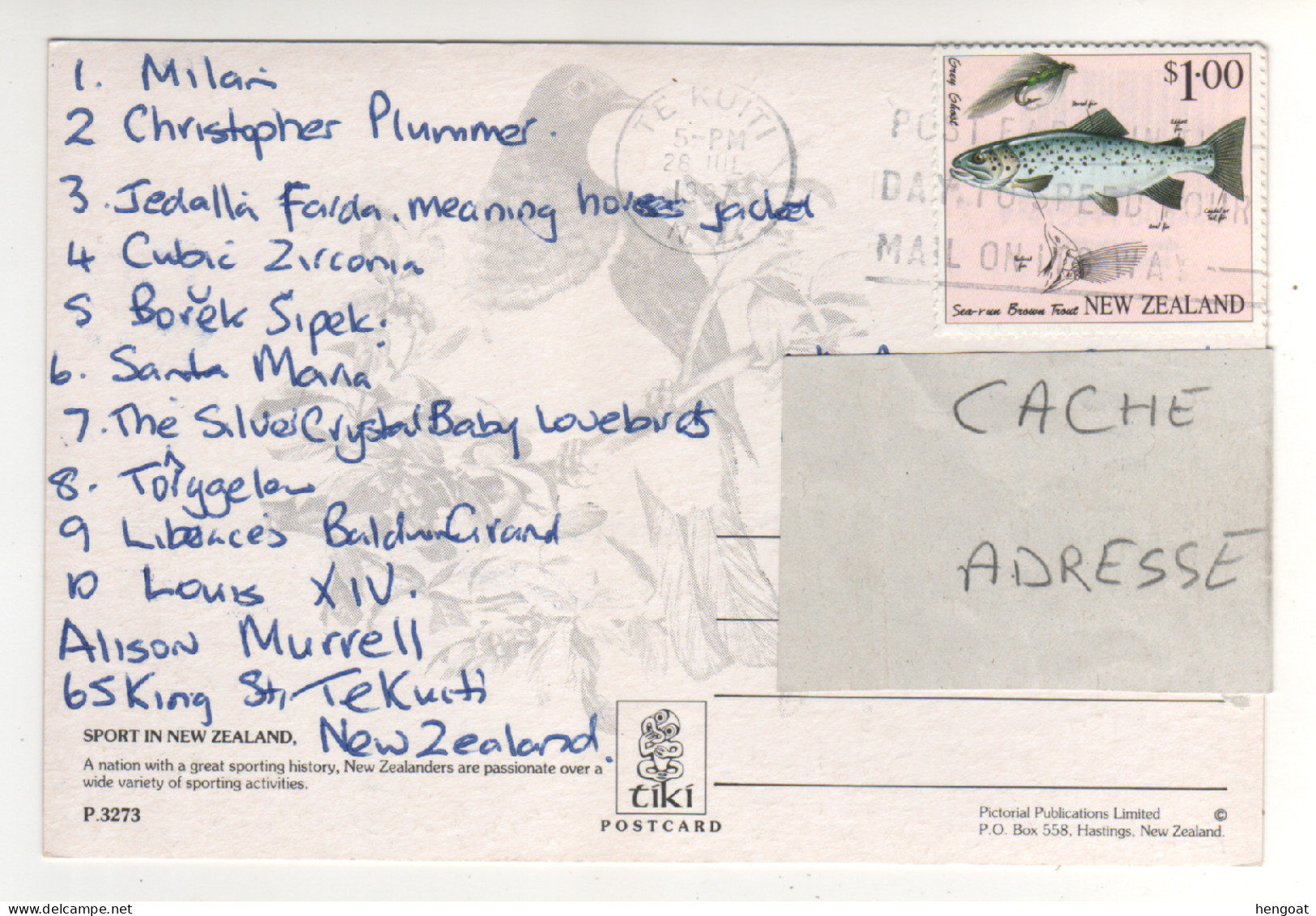 Timbre , Stamp " Poisson :  Sur CP , Carte , Postcard  Du 28/07/97 - Cartas & Documentos