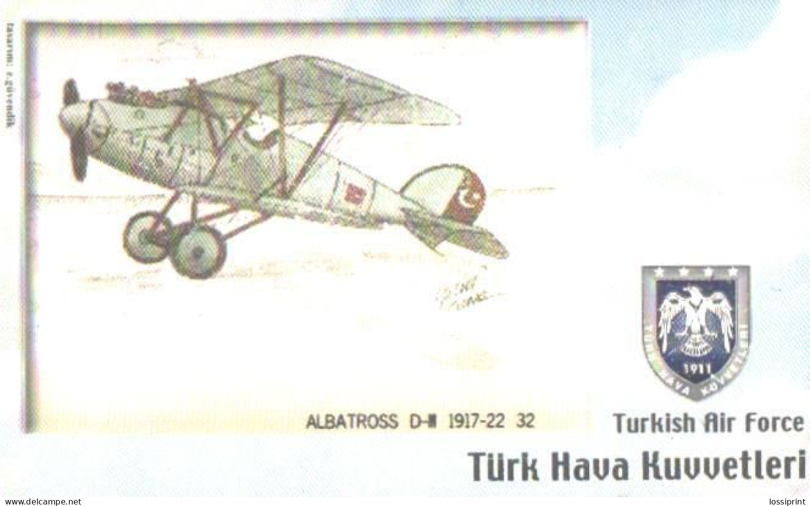 Turkey:Used Phonecard, Türk Telekom, 50 Units, Turkish Air Force, Albatross D-III, 2008 - Turkey