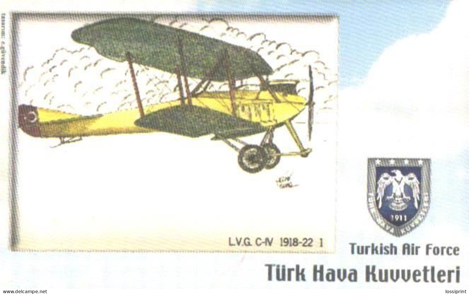 Turkey:Used Phonecard, Türk Telekom, 50 Units, Turkish Air Force, L.V.G. C-IV, 2008 - Turquie