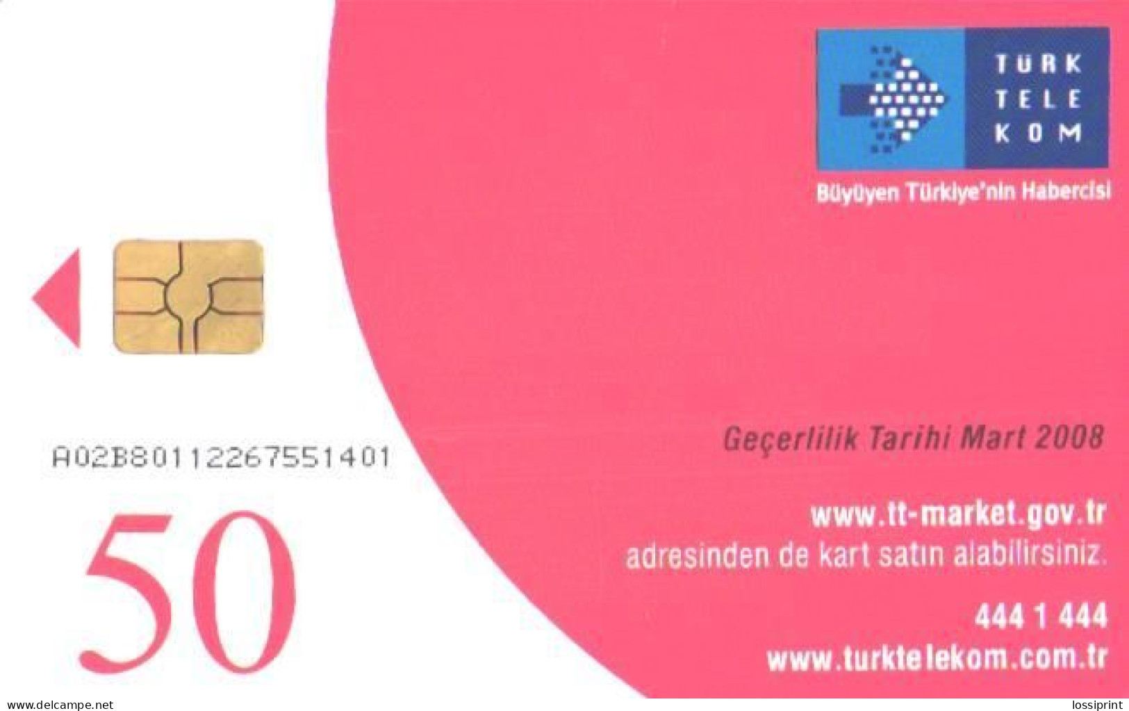 Turkey:Used Phonecard, Türk Telekom, 50 Units, Turkish Air Force, De Havilland DH-9, 2008 - Turkey