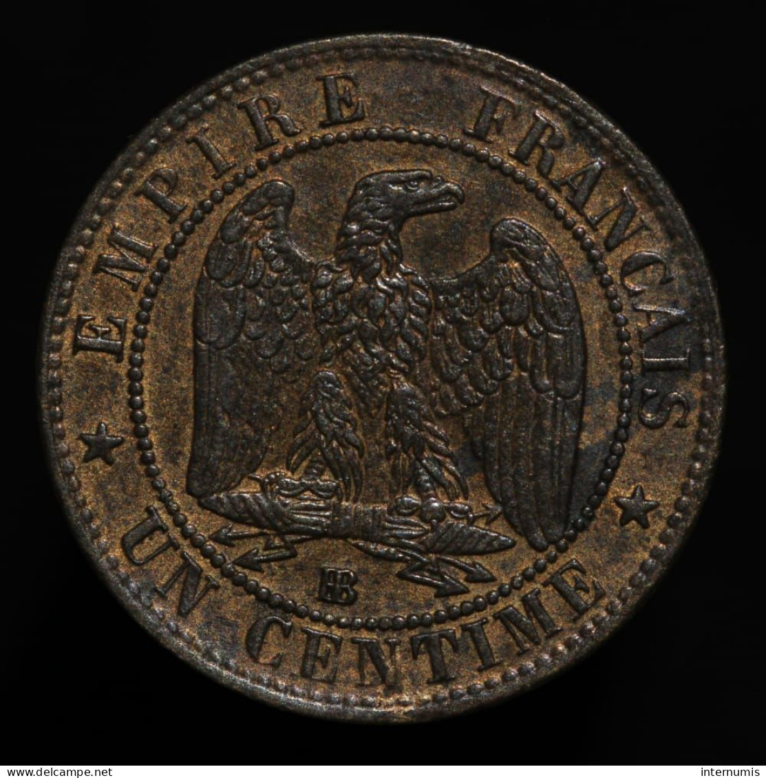 France, Napoleon III, 1 Centime, 1861, BB - Strasbourg, Bronze, SUP (AU), KM#795.2, G.87, F.103/2 - 1 Centime