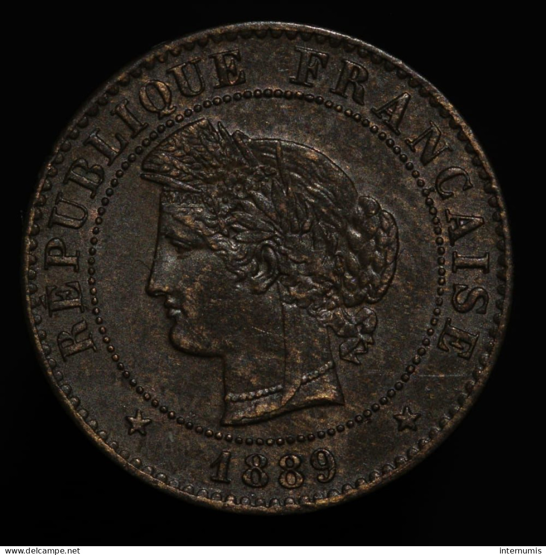France, Cérès, 1 Centime, 1889, Bronze, SUP (AU), KM#826.1, G.88, F.104/16 - 1 Centime
