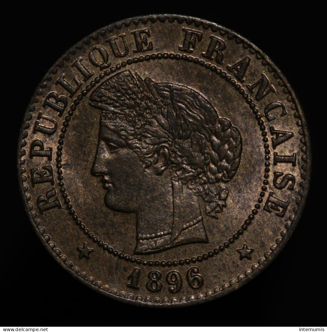 France, Cérès, 1 Centime, 1896, Bronze, NC (UNC), KM#826.1, G.88, F.104/23 - 1 Centime