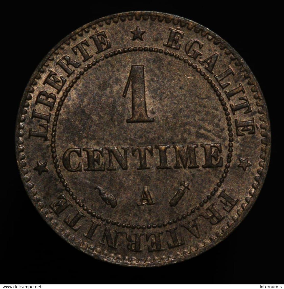 France, Cérès, 1 Centime, 1896, Bronze, NC (UNC), KM#826.1, G.88, F.104/23 - 1 Centime