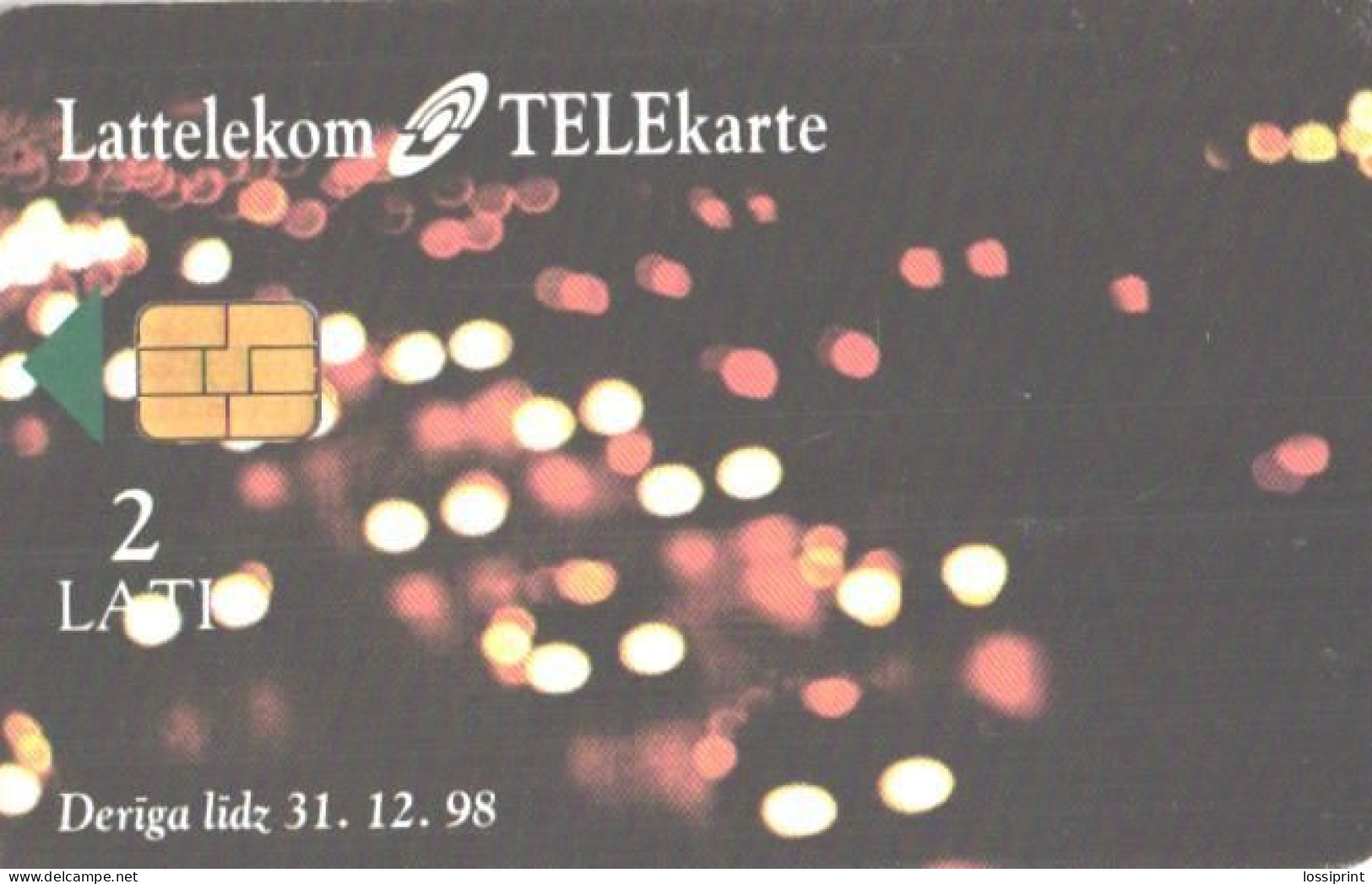 Latvia:Used Phonecard, Lattelekom, 2 Lati, META System, 1998 - Letland