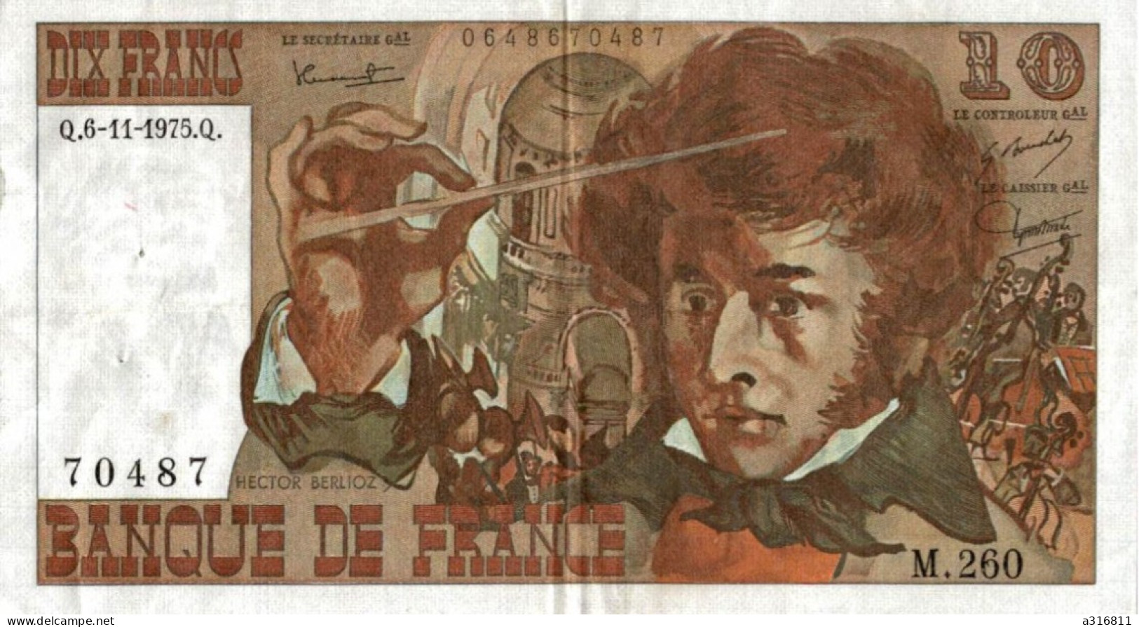 Dix  Francs 1975 - 10 F 1972-1978 ''Berlioz''