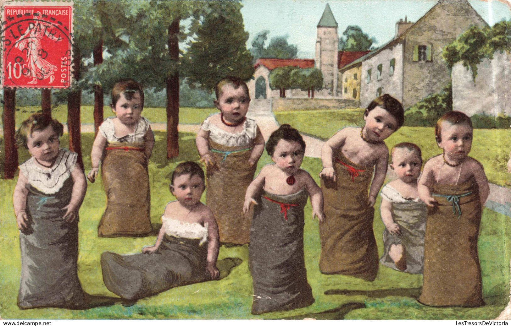 PHOTOGRAPHIE - Divertissement De Nos Bébés - Colorisé - Carte Postale Ancienne - Fotografie