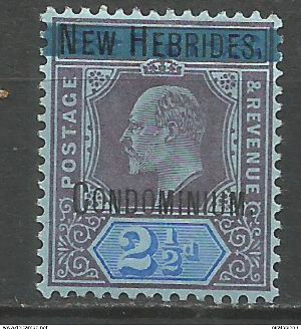 NUEVA HEBRIDES YVERT NUM. 8 * NUEVO CON FIJASELLOS - Unused Stamps