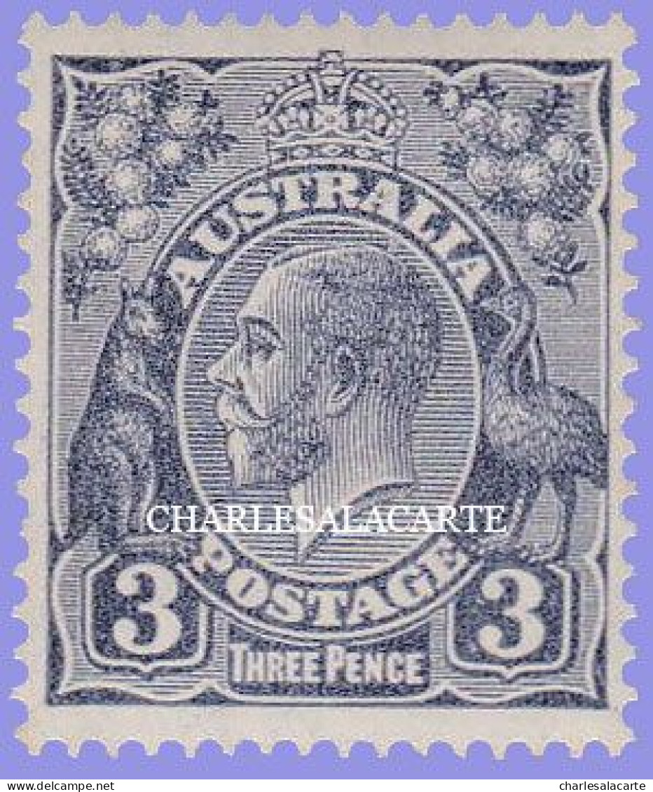 AUSTRALIA 1929  GEORGE V HEAD 3d. ULTRAMARINE DIE II  L.M.M.  S.G. 100b - Mint Stamps