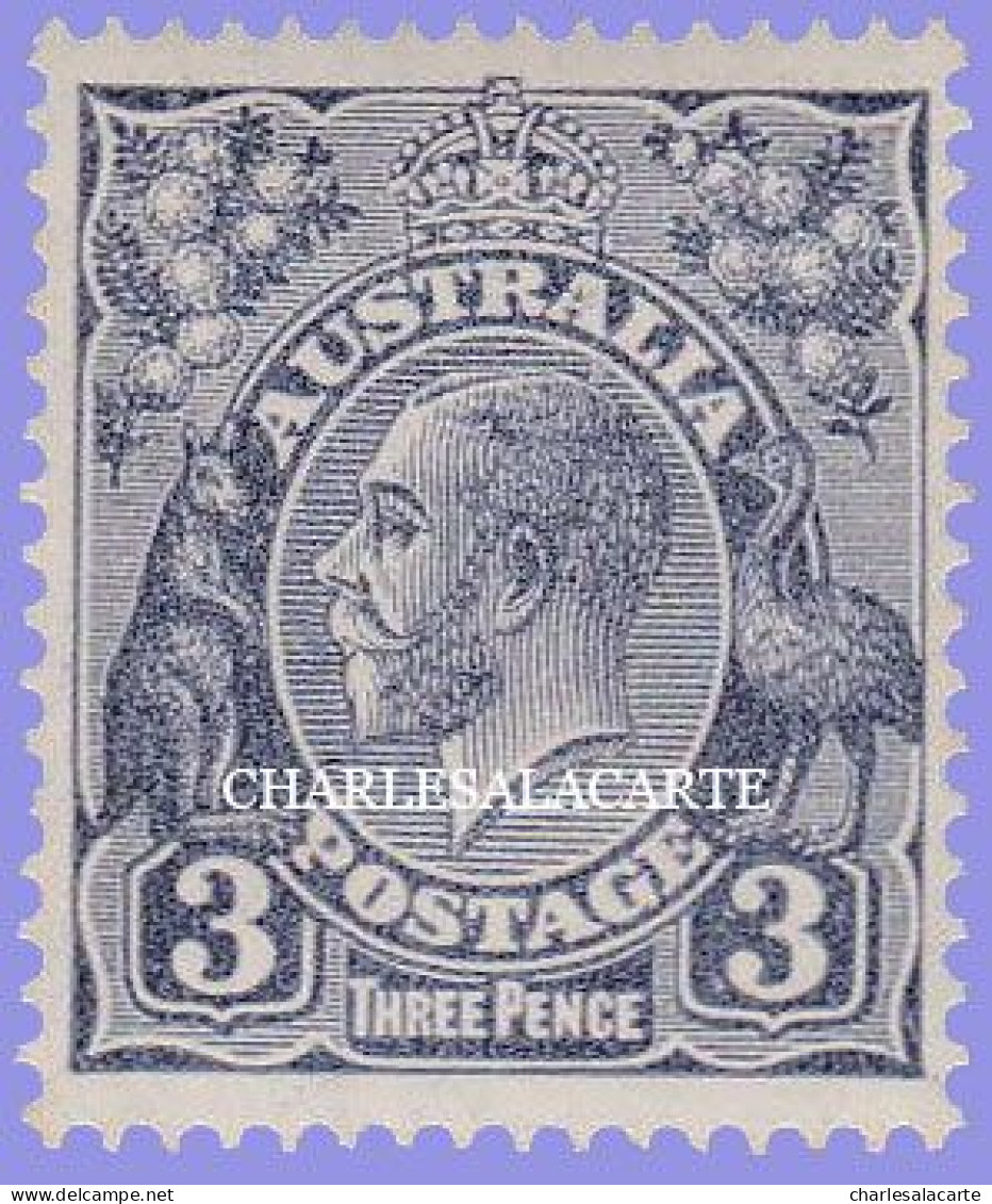 AUSTRALIA 1929  GEORGE V HEAD 3d. ULTRAMARINE DIE II  L.M.M.  S.G. 100b - Neufs