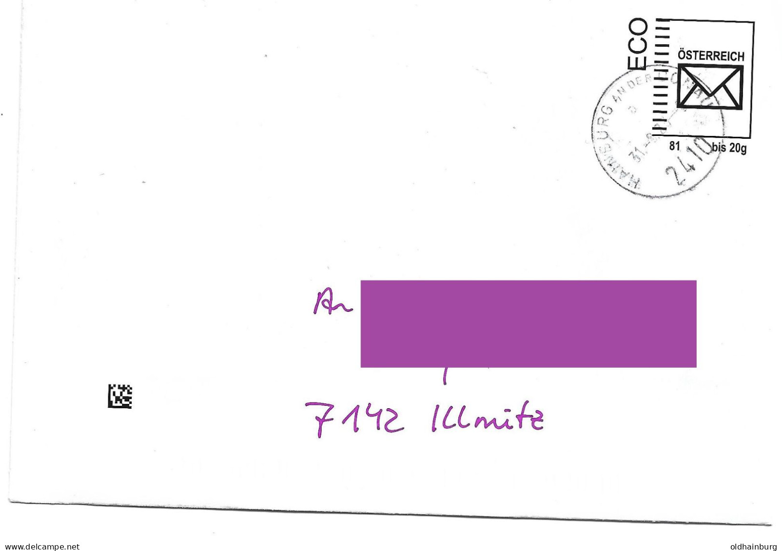 2283c: ECO- Brief Zu 0,81 €, "Letzttag" 31.8.23 Periode IV In 2410 Hainburg An Der Donau, Gelaufen Nach 7142 Illmitz - Covers