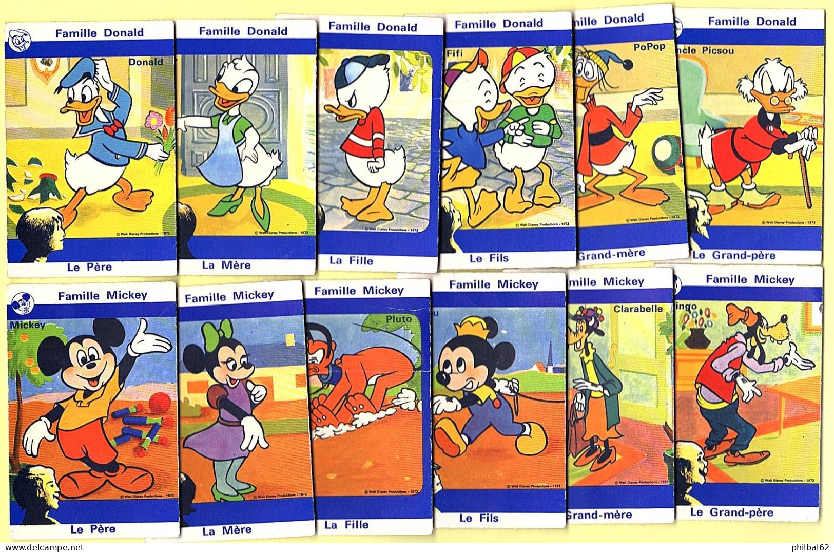 Jeu Des 7 Familles Disney. Mickey, Blanche-Neige, Mowgli, Pinocchio, Donald, Bambi, Les Aristochats. - Disney