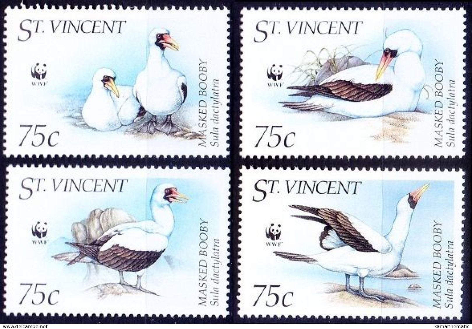 St. Vincent 1995 MNH 4v, WWF, Masked Booby, Water Birds - Altri & Non Classificati