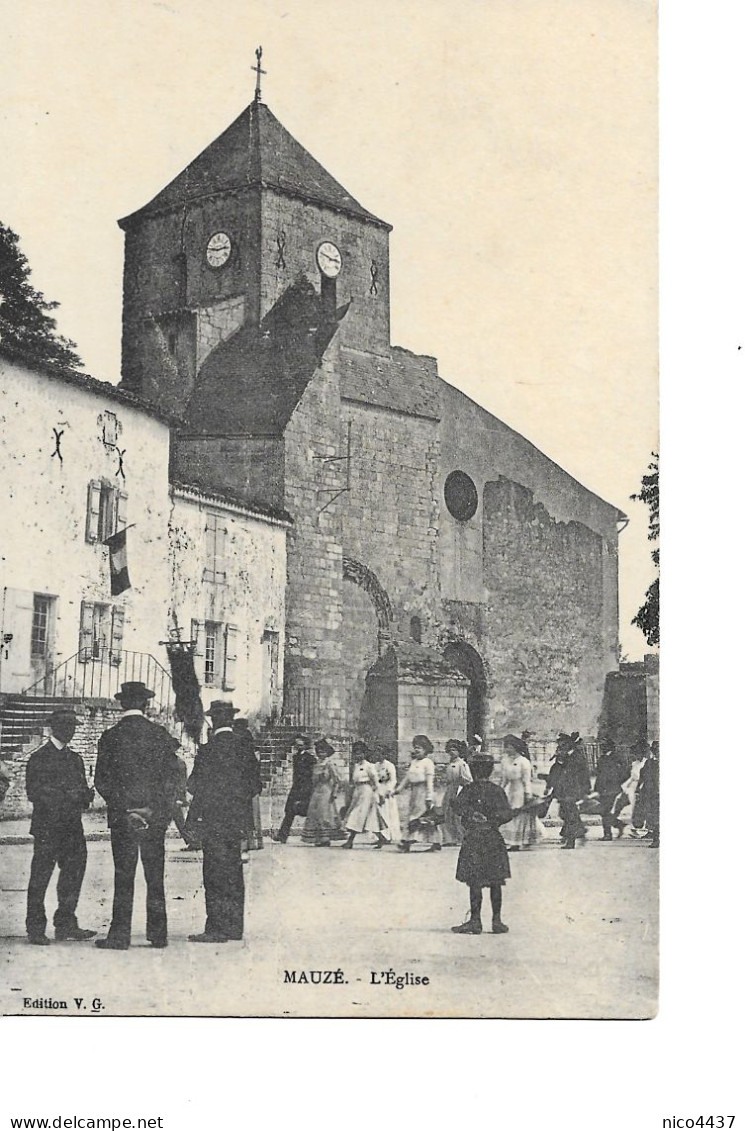 Cpa Mauzé L'eglise - Mauze Sur Le Mignon