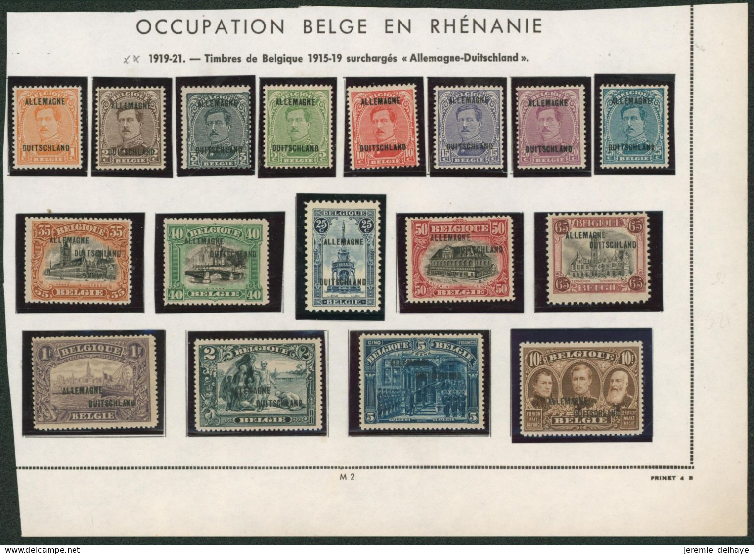 Guerre 14-18 - ALLEMAGNE - DUITSCHLAND OC38/54** Série Complète Neuf Sans Charnières (MNH) - OC38/54 Occupazione Belga In Germania
